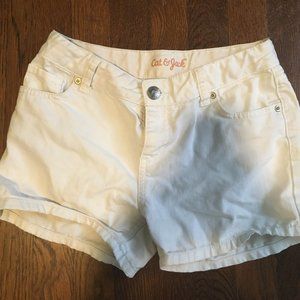 White jean shorts